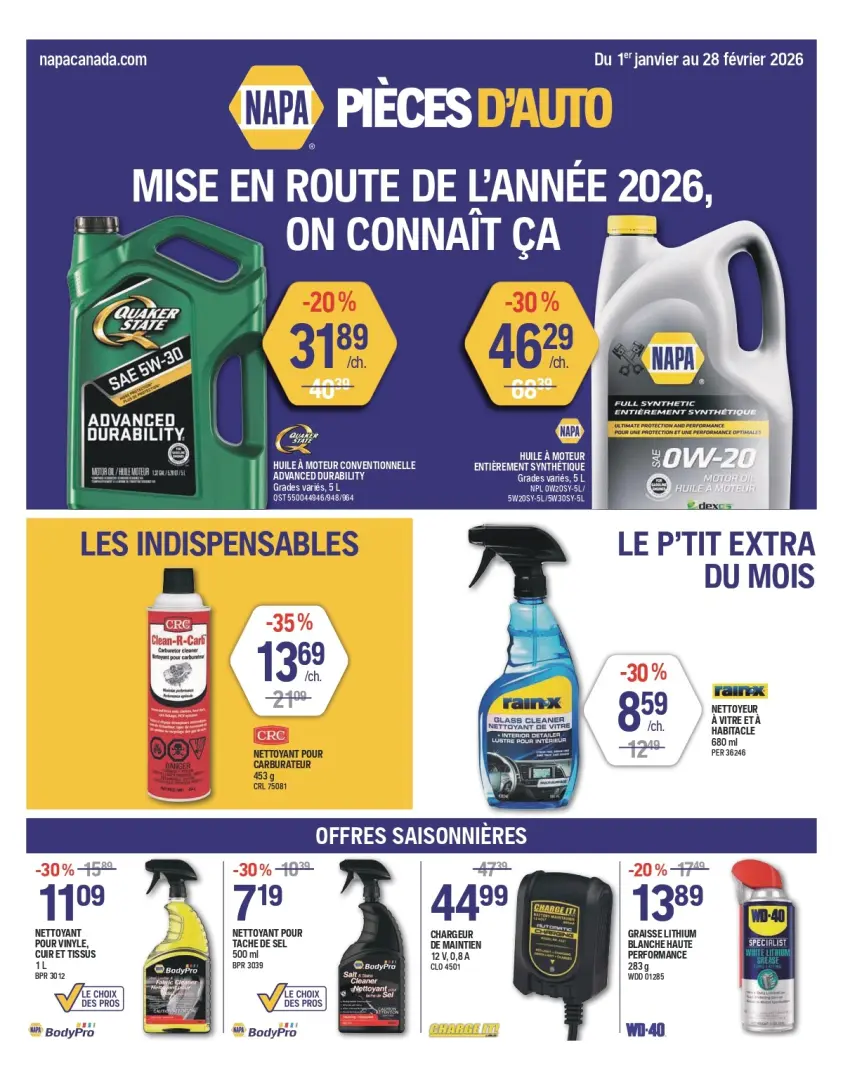 Circulaire Mensuelle NAPA Pièces d'Auto